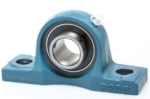2-Pack FKG UCP208-24 Pillow Block Bearing - 1-1/2" Bore, 2-Bolt Solid Base
